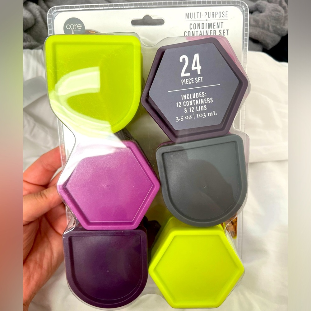 Core Multi-Purpose Container Set 24 pc Blue stackable 3.5oz capacity